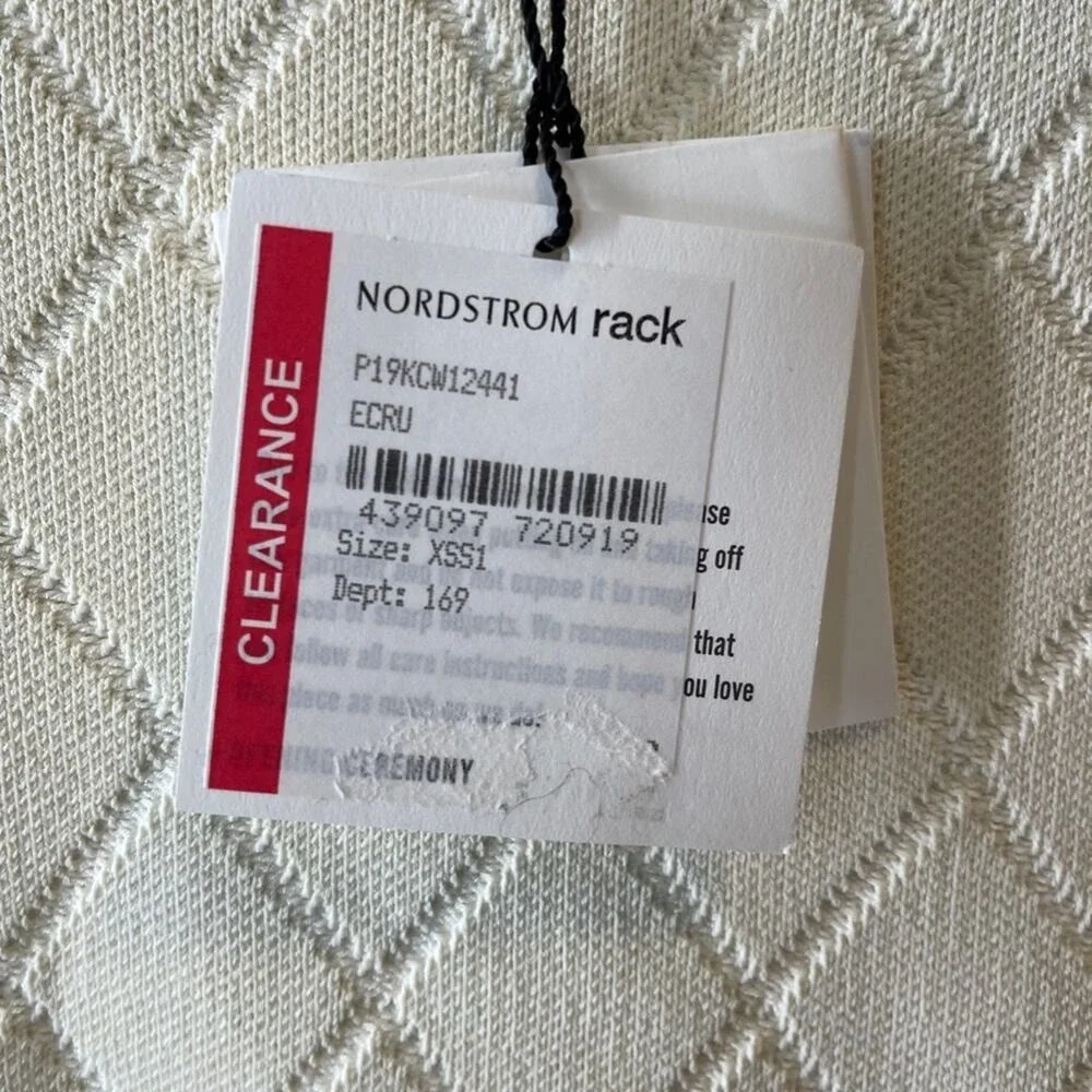 Opening Ceremony Women's Ecru Diamond Patterned Knit Sweater Size XS NEW